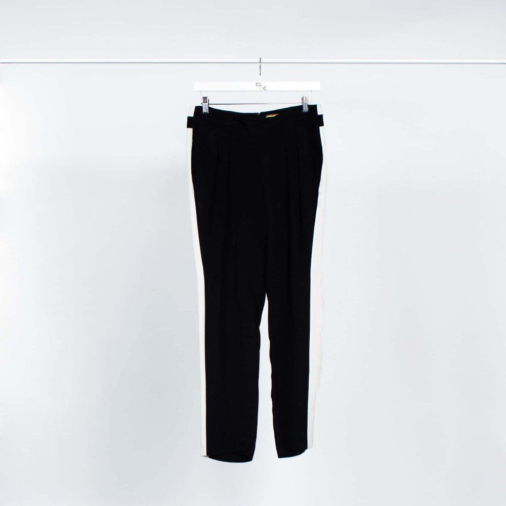 Rebecca Minkoff Silk Pants with White Tuxedo Strip
